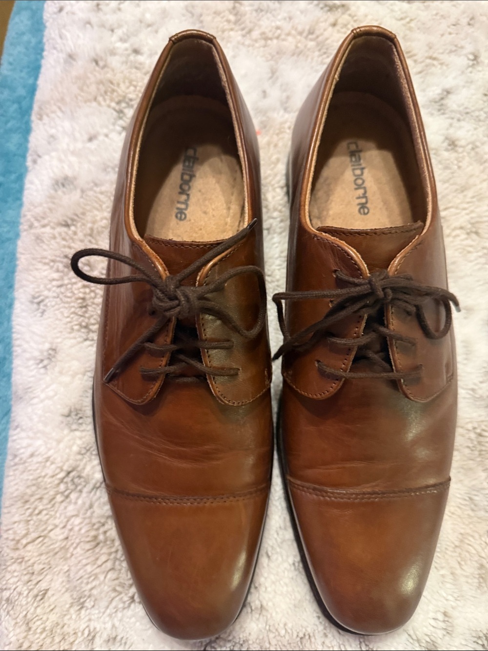 Liz Claiborne Men’s Brown Leather Captoe Oxford Shoes Size 9 M